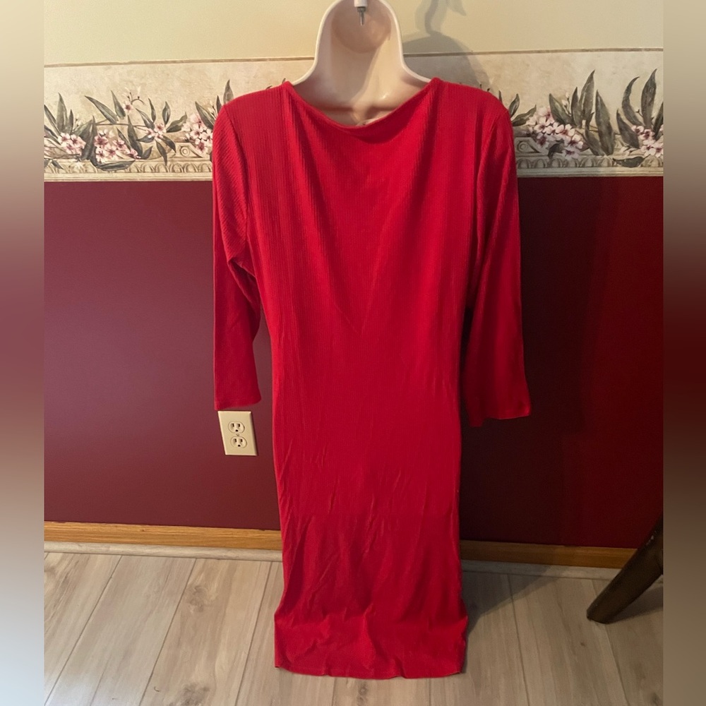 Ultra Flirt Bright Red Ribbed Top - Picture 2 of 3